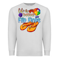 Dove Grey life is better in flip flops Premium Sweatshirt - texasbilliewilder