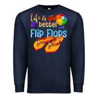Navy life is better in flip flops Premium Sweatshirt - texasbilliewilder
