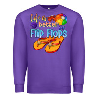 Purple life is better in flip flops Premium Sweatshirt - texasbilliewilder