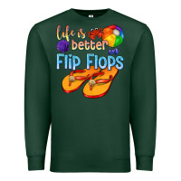 Sports Green life is better in flip flops Premium Sweatshirt - texasbilliewilder
