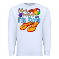 White life is better in flip flops Premium Sweatshirt - texasbilliewilder