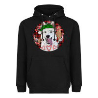 Black Christmas White Shepherd With Buffalo Plaid Heavyweight Hoodie - RanaPortraitStore