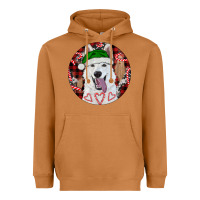 Meerkat Christmas White Shepherd With Buffalo Plaid Heavyweight Hoodie - RanaPortraitStore