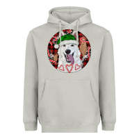 Moon Dust Christmas White Shepherd With Buffalo Plaid Heavyweight Hoodie - RanaPortraitStore
