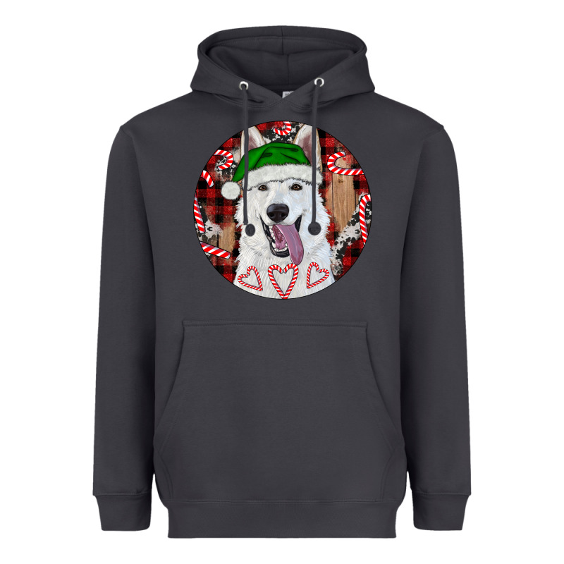 Christmas White Shepherd With Buffalo Plaid Heavyweight Hoodie by RanaPortraitStore | Teevron