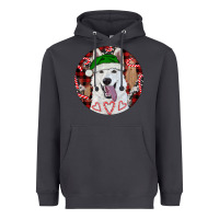 Smoke Christmas White Shepherd With Buffalo Plaid Heavyweight Hoodie - RanaPortraitStore