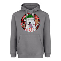 Storm Christmas White Shepherd With Buffalo Plaid Heavyweight Hoodie - RanaPortraitStore