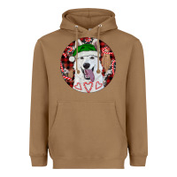 Toasted Coconut Christmas White Shepherd With Buffalo Plaid Heavyweight Hoodie - RanaPortraitStore