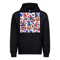 Black 4th of july patriotic gnome seamless pattern Urban Hoodie - BundleAndBundleShop