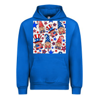 Cobalt 4th of july patriotic gnome seamless pattern Urban Hoodie - BundleAndBundleShop