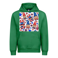 Emerald 4th of july patriotic gnome seamless pattern Urban Hoodie - BundleAndBundleShop