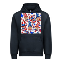 Navy 4th of july patriotic gnome seamless pattern Urban Hoodie - BundleAndBundleShop