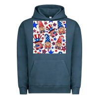 4th Of July Patriotic Gnome Seamless Pattern Urban Hoodie | Teevron