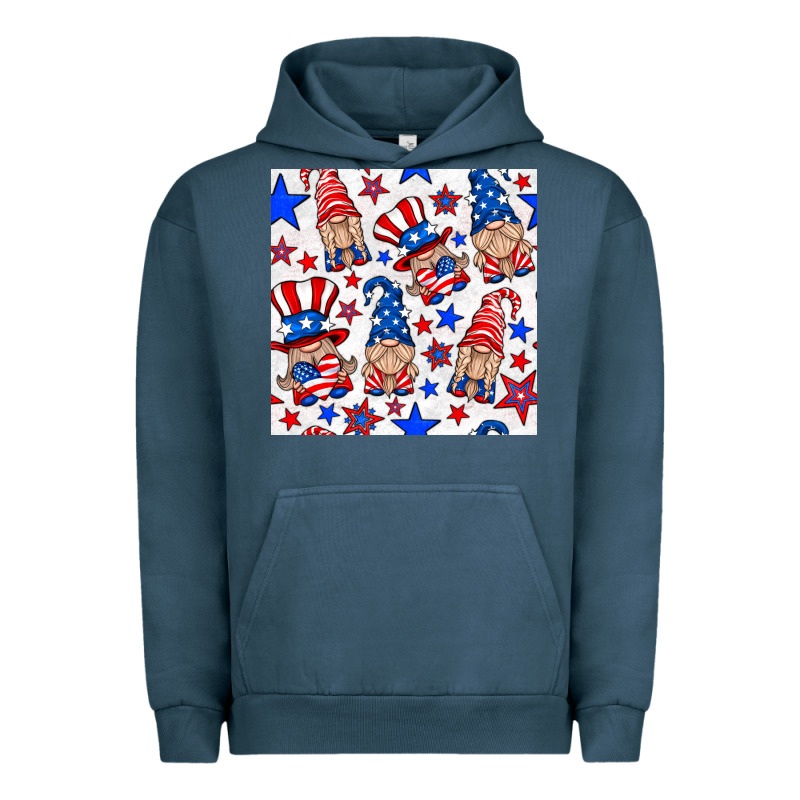 4th Of July Patriotic Gnome Seamless Pattern Urban Hoodie by BundleAndBundleShop | Teevron