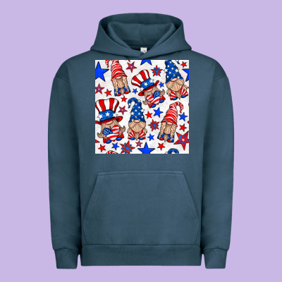 4th Of July Patriotic Gnome Seamless Pattern Urban Hoodie Designed By Bundleandbundleshop