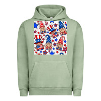 Pigment Oil Green 4th of july patriotic gnome seamless pattern Urban Hoodie - BundleAndBundleShop