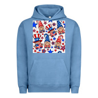Pigment Pebble Blue 4th of july patriotic gnome seamless pattern Urban Hoodie - BundleAndBundleShop