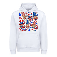White 4th of july patriotic gnome seamless pattern Urban Hoodie - BundleAndBundleShop