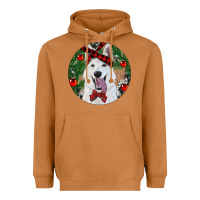 Meerkat Christmas White Shepherd With Cowhide Heavyweight Hoodie - RanaPortraitStore
