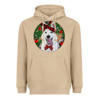 Mushroom Christmas White Shepherd With Cowhide Heavyweight Hoodie - RanaPortraitStore