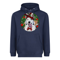 Christmas White Shepherd With Cowhide Heavyweight Hoodie | Teevron