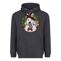 Smoke Christmas White Shepherd With Cowhide Heavyweight Hoodie - RanaPortraitStore