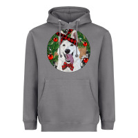 Storm Christmas White Shepherd With Cowhide Heavyweight Hoodie - RanaPortraitStore