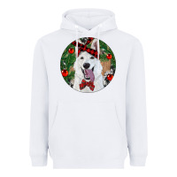 White Christmas White Shepherd With Cowhide Heavyweight Hoodie - RanaPortraitStore