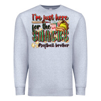 Heather Grey i'm just here for the snacks #softball brother Premium Sweatshirt - Zillion Design Studio