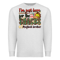 Oatmeal Heather i'm just here for the snacks #softball brother Premium Sweatshirt - Zillion Design Studio
