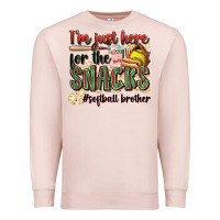 Pale Pink i'm just here for the snacks #softball brother Premium Sweatshirt - Zillion Design Studio