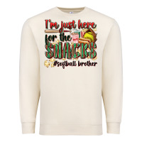 Sandshell i'm just here for the snacks #softball brother Premium Sweatshirt - Zillion Design Studio