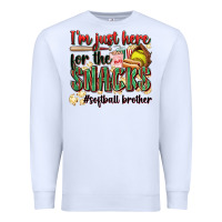 White i'm just here for the snacks #softball brother Premium Sweatshirt - Zillion Design Studio