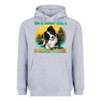 Heather Grey life is better with a border collie Heavyweight Hoodie - texasbilliewilder