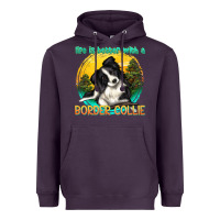 Plum life is better with a border collie Heavyweight Hoodie - texasbilliewilder