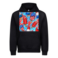Black 4th of july popsicle seamless pattern Urban Hoodie - BundleAndBundleShop