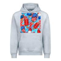 Heather Grey 4th of july popsicle seamless pattern Urban Hoodie - BundleAndBundleShop