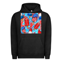 Pigment Black 4th of july popsicle seamless pattern Urban Hoodie - BundleAndBundleShop