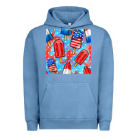 Pigment Pebble Blue 4th of july popsicle seamless pattern Urban Hoodie - BundleAndBundleShop