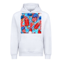 White 4th of july popsicle seamless pattern Urban Hoodie - BundleAndBundleShop
