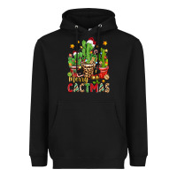 Black christmas cactus merry cactmas Heavyweight Hoodie - Zillion Design Studio
