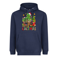 Navy christmas cactus merry cactmas Heavyweight Hoodie - Zillion Design Studio