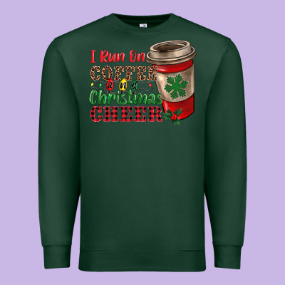 I Run On Coffee And Christmas Cheer Premium Sweatshirt Designed By Ranaportraitstore