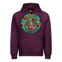 Mauve Wine horseshoe circle Urban Hoodie - JahusDesignShop