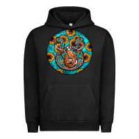 Pigment Black horseshoe circle Urban Hoodie - JahusDesignShop