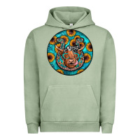 Pigment Oil Green horseshoe circle Urban Hoodie - JahusDesignShop