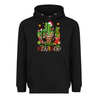 Black christmas cactus feliz navidad Heavyweight Hoodie - Zillion Design Studio