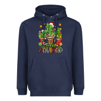 Navy christmas cactus feliz navidad Heavyweight Hoodie - Zillion Design Studio