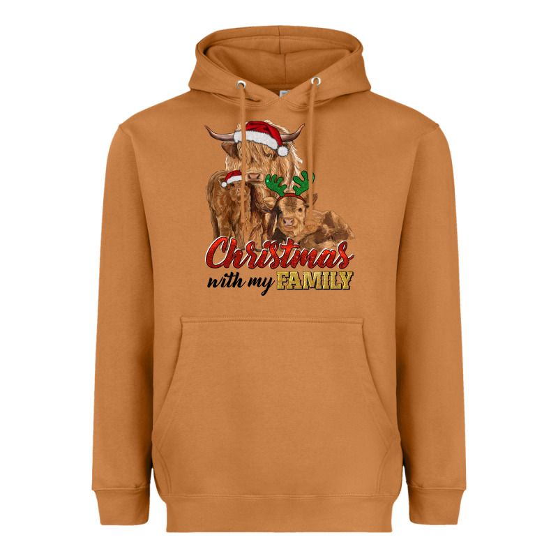 Cow And Calves Christmas With My Family Heavyweight Hoodie by RanaPortraitStore | Teevron
