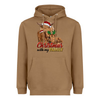 Toasted Coconut Cow and Calves Christmas with My Family Heavyweight Hoodie - RanaPortraitStore